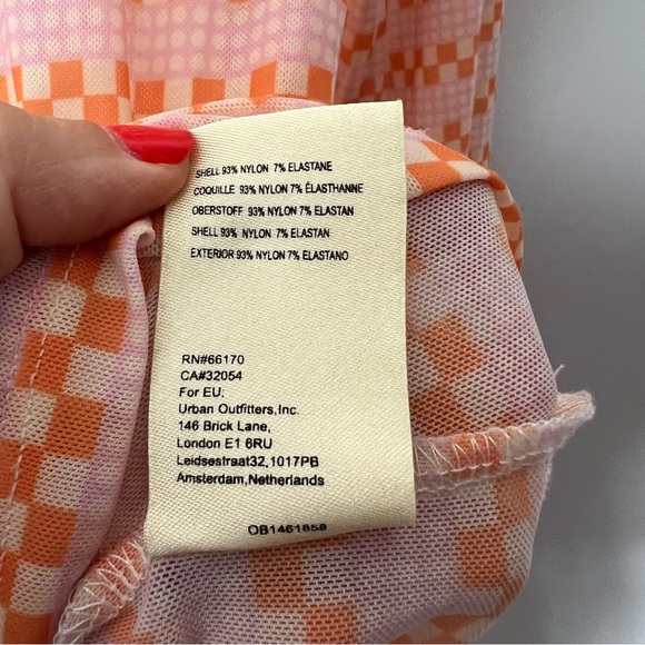 Anthropologie Maeve Mesh Long Sleeve Turtleneck Mock Neck Check Pattern 590 - Picture 5 of 9